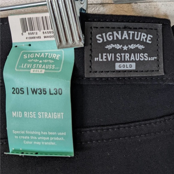 Levi Strauss Signature Black Mid Rise Straight Pants Size 20S 35"Wx 32"L NWT - Picture 6 of 6